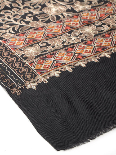 Women's Aari Embroidery Wool Shawl